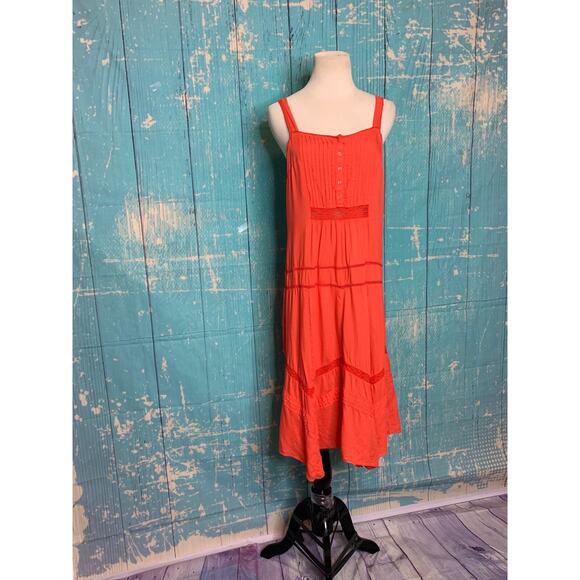 Old Navy orange sleeveless boho midi dress size XS - Picture 6 of 6